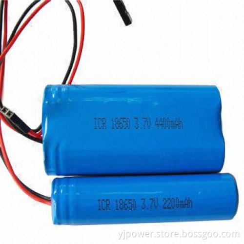 3.7V Cylindrical Li-ion Battery, 18650-2P with 4400mAh, 18 x 36 x 65mm Size and 91g Weight